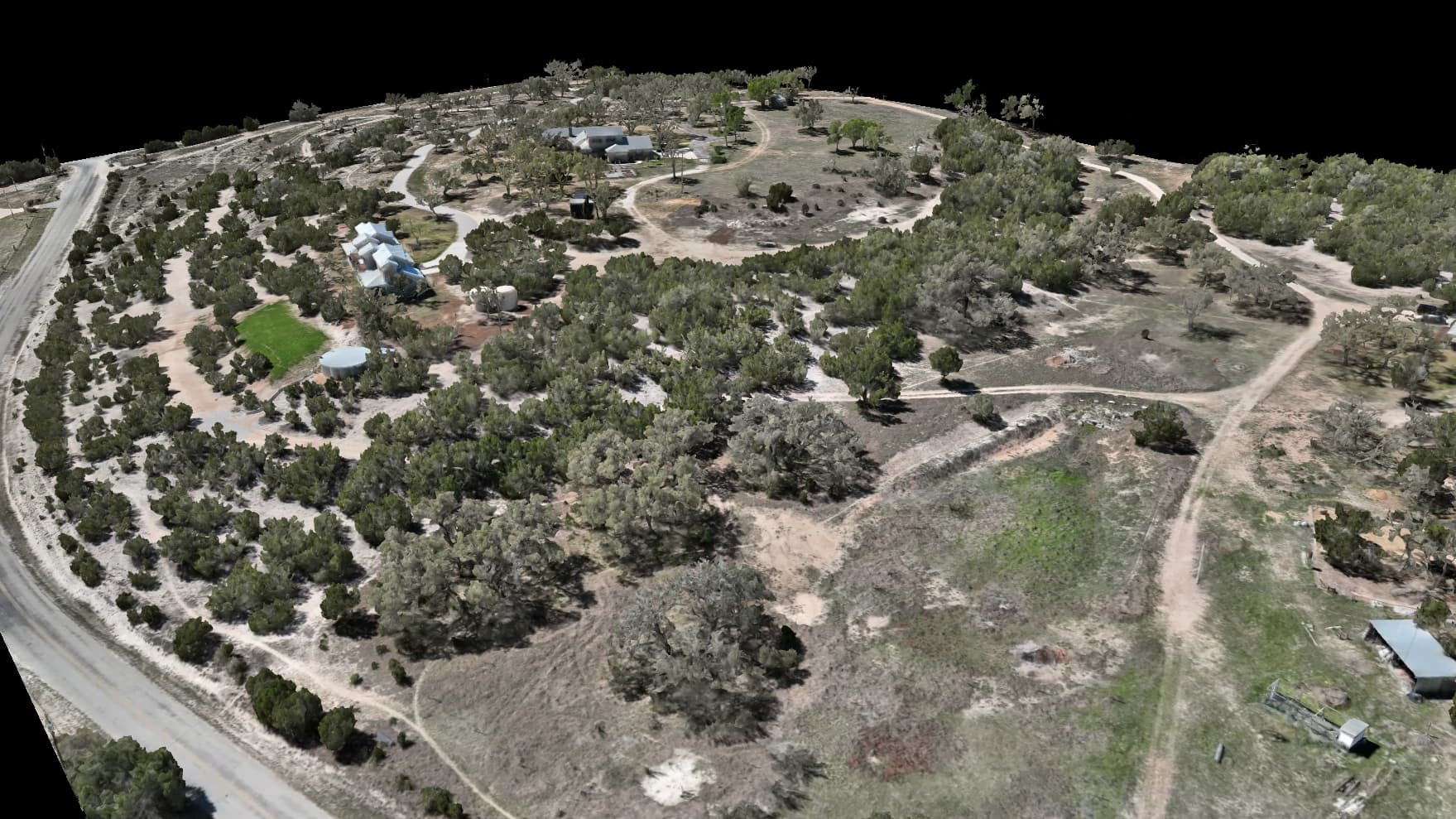 Photoreal 3D model of a property with silos near San Antonio, TX
